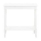 White Wooden Console Table with Lower Shelf
