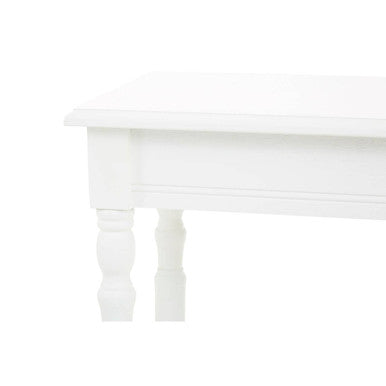 White Wooden Console Table with Lower Shelf