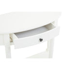 White Wooden Half Moon 1 Drawer Console Table with Lower Shelf