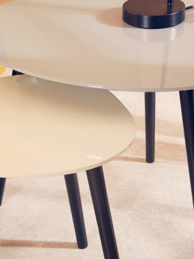Grey Gloss Finish Set of 2 Nesting Tables