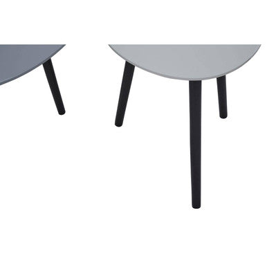 Grey Gloss Finish Set of 2 Nesting Tables