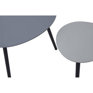 Grey Gloss Finish Set of 2 Nesting Tables