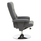 Grey Leather Effect Recliner Chair