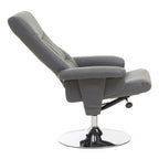 Grey Leather Effect Recliner Chair
