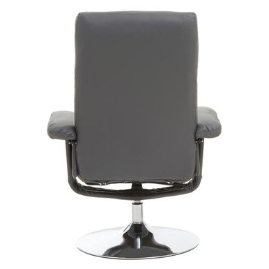 Grey Leather Effect Recliner Chair