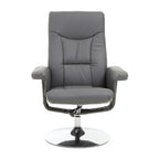 Grey Leather Effect Recliner Chair