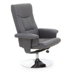 Grey Leather Effect Recliner Chair