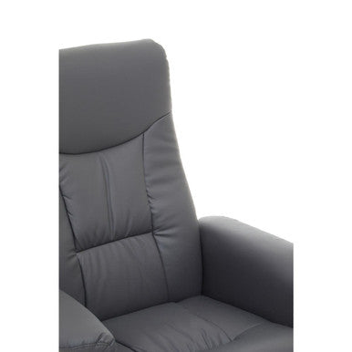 Grey Leather Effect Recliner Chair