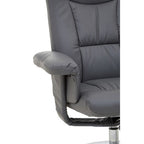 Grey Leather Effect Recliner Chair