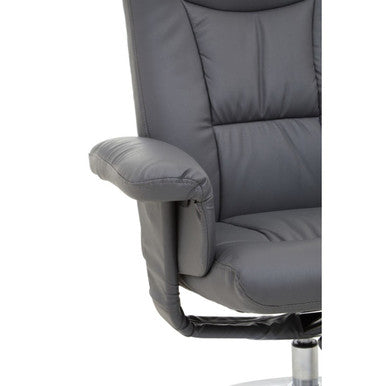 Grey Leather Effect Recliner Chair