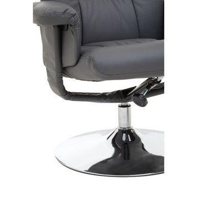 Grey Leather Effect Recliner Chair