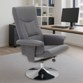 Grey Leather Effect Recliner Chair