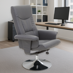 Grey Leather Effect Recliner Chair