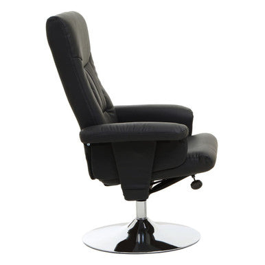 Black Leather Effect Recliner Chair