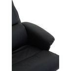 Black Leather Effect Recliner Chair with Footstool
