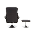 Black Leather Effect Reclining Chair and Footstool