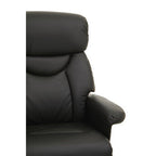 Black Leather Effect Reclining Chair and Footstool