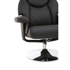 Black Leather Effect Reclining Chair and Footstool