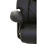 Black Leather Effect Reclining Chair and Footstool