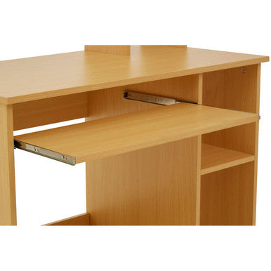 Natural Wooden Home Office Desk with Shelves