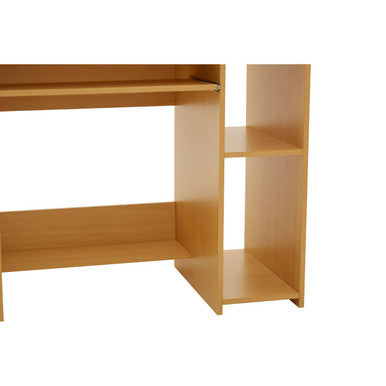 Natural Wooden Home Office Desk with Shelves