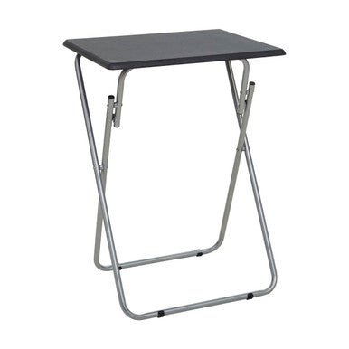 Black Folding Table with Silver Finish Legs