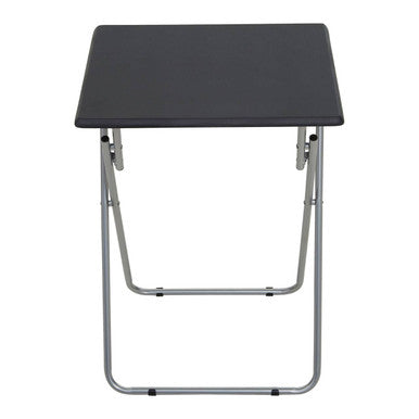 Black Folding Table with Silver Finish Legs