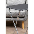 Black Folding Table with Silver Finish Legs