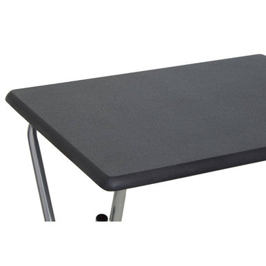 Black Folding Table with Silver Finish Legs