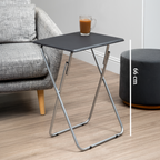 Black Folding Table with Silver Finish Legs