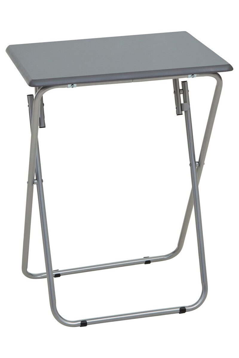 Grey Folding Table with Silver Finish Legs