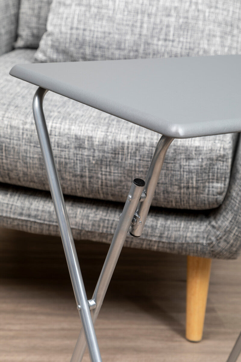Grey Folding Table with Silver Finish Legs