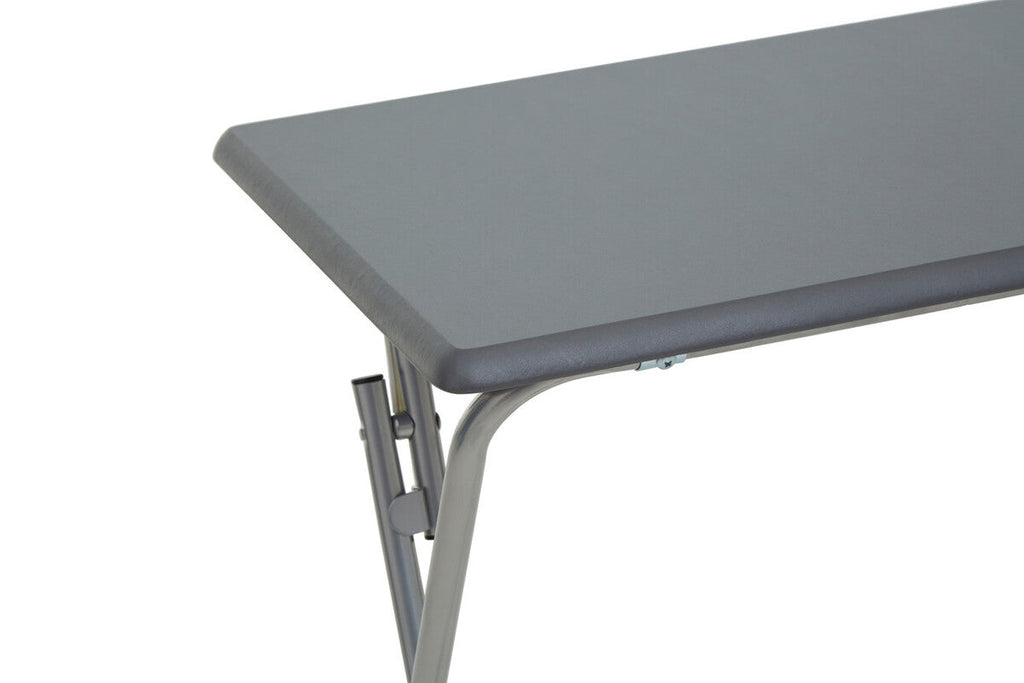 Grey Folding Table with Silver Finish Legs