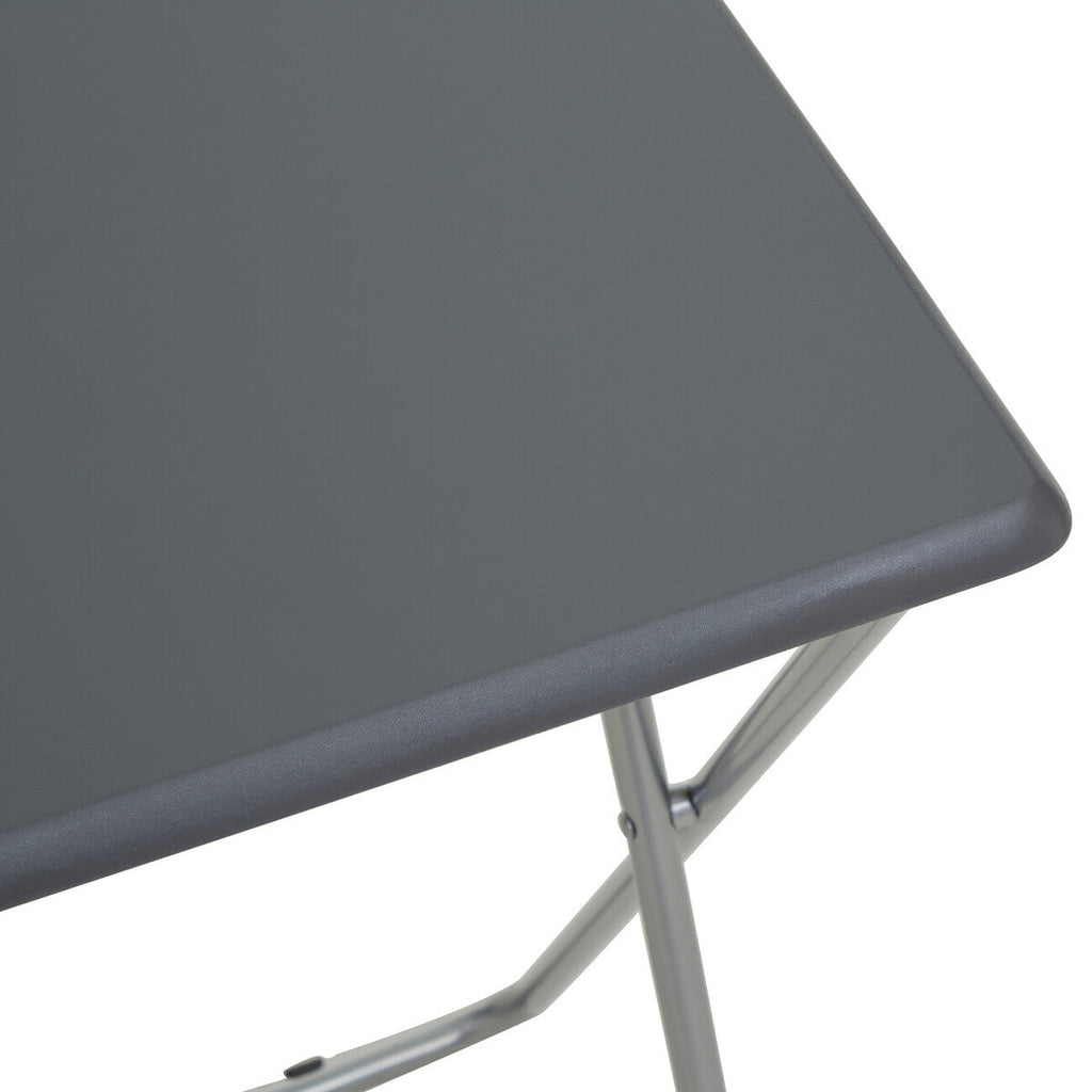 Grey Folding Table with Silver Finish Legs