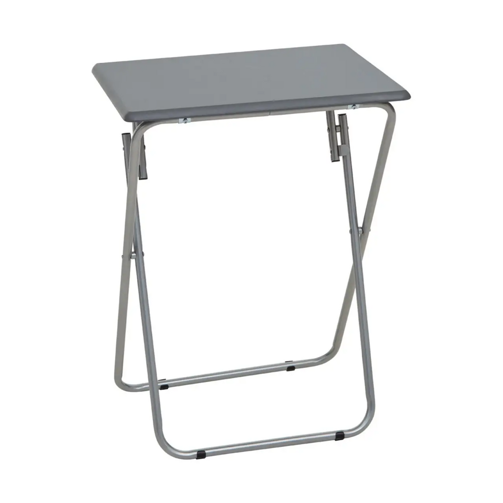Grey Folding Table with Silver Finish Legs