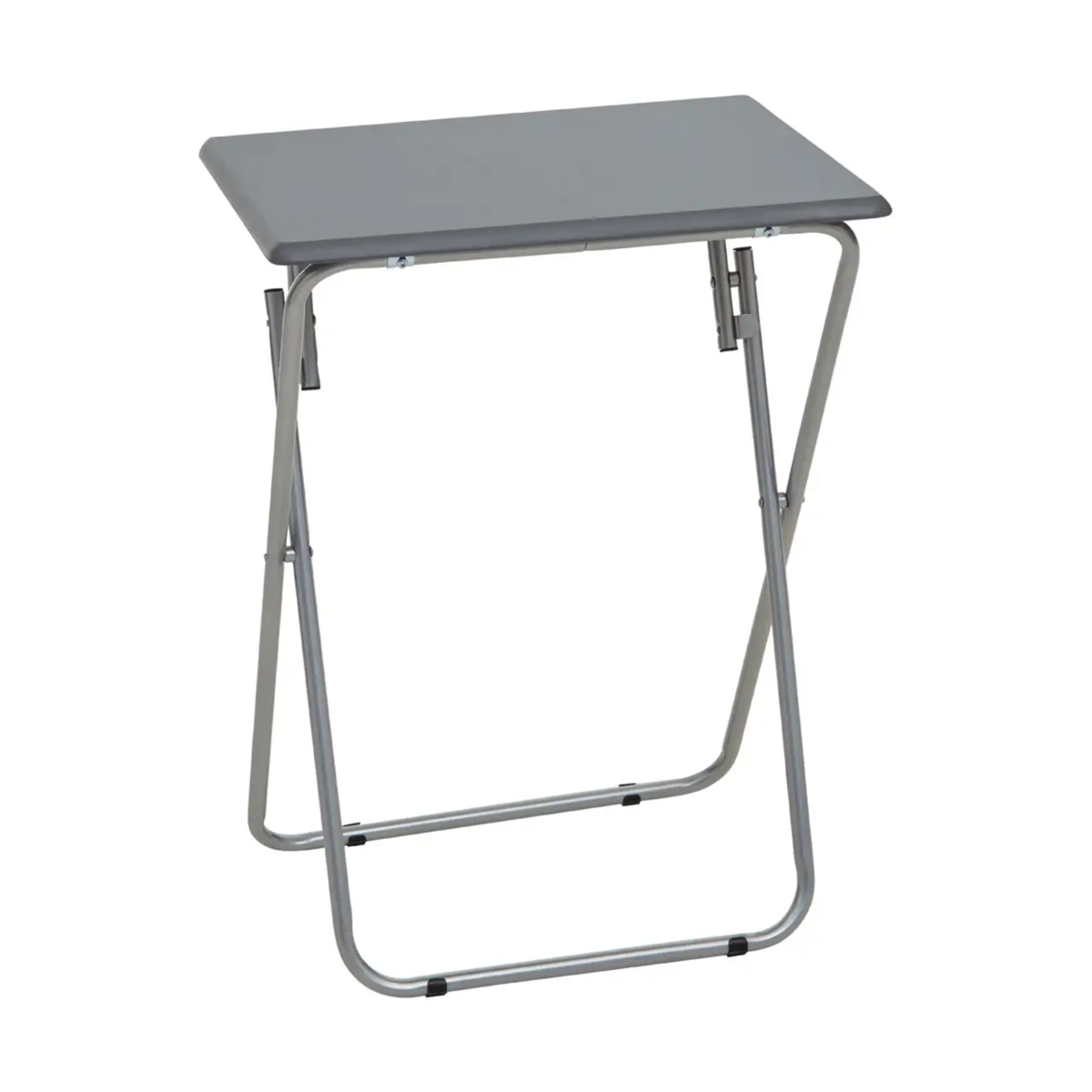 Grey Folding Table with Silver Finish Legs