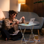 Grey Folding Table with Silver Finish Legs