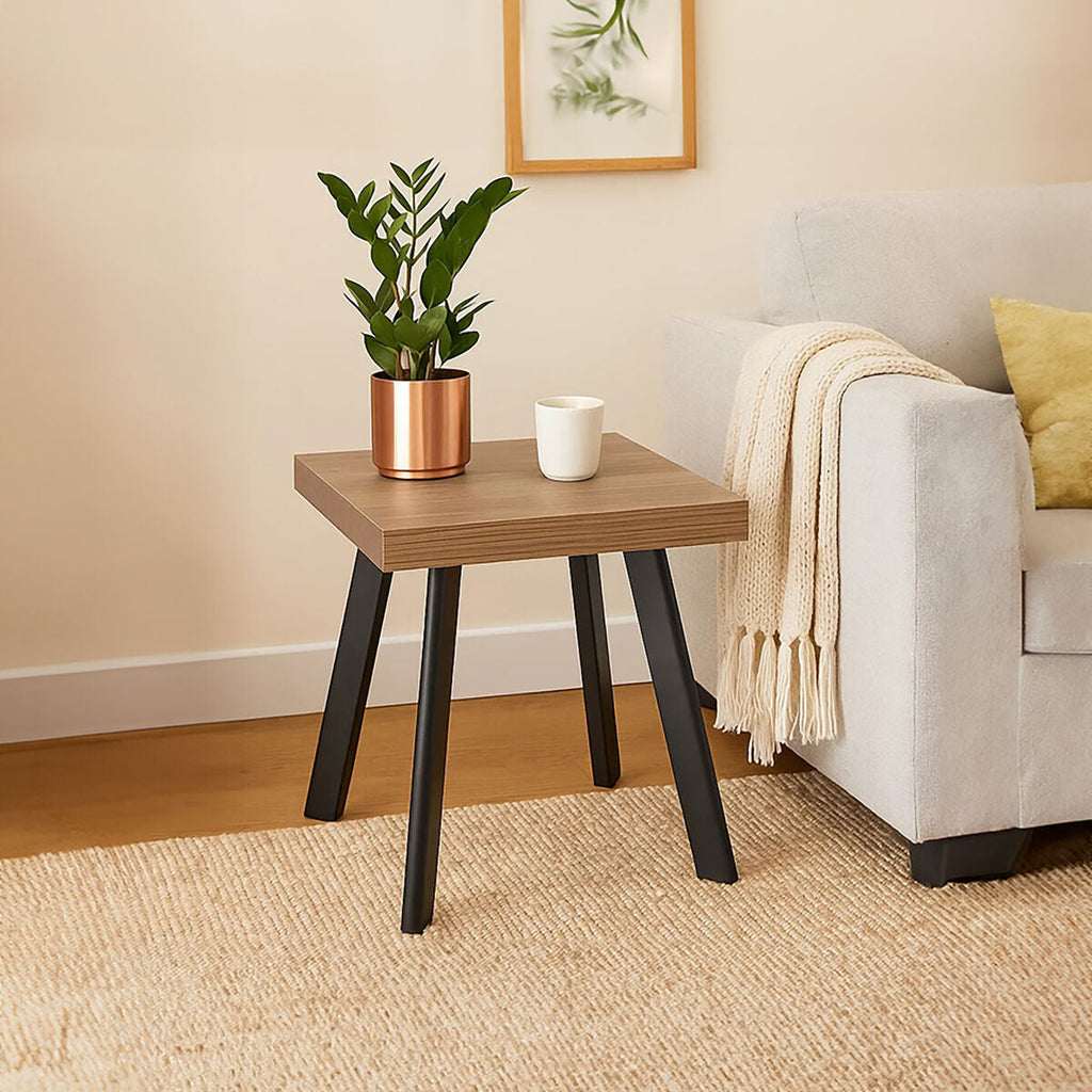Natural Wood Veneer Side Table