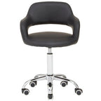 Black Home Office Chair with Curved Back