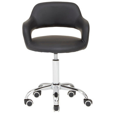 Black Home Office Chair with Curved Back