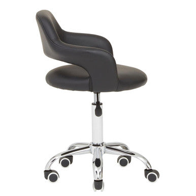 Black Home Office Chair with Curved Back