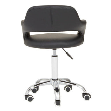 Black Home Office Chair with Curved Back