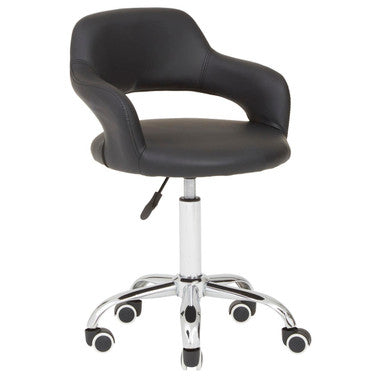 Black Home Office Chair with Curved Back