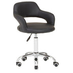 Black Home Office Chair with Curved Back
