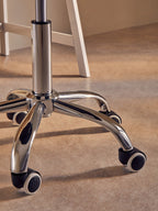 Black Home Office Chair with Curved Back
