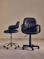 Black Home Office Chair with Curved Back