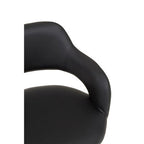 Black Home Office Chair with Curved Back