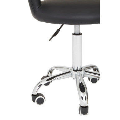 Black Home Office Chair with Curved Back