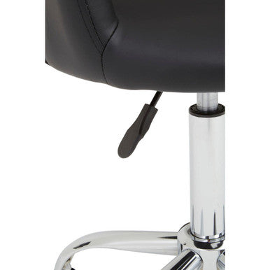 Black Home Office Chair with Curved Back