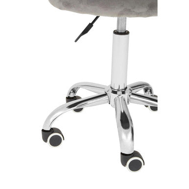 Grey Velvet Home Office Chair with Curved Back